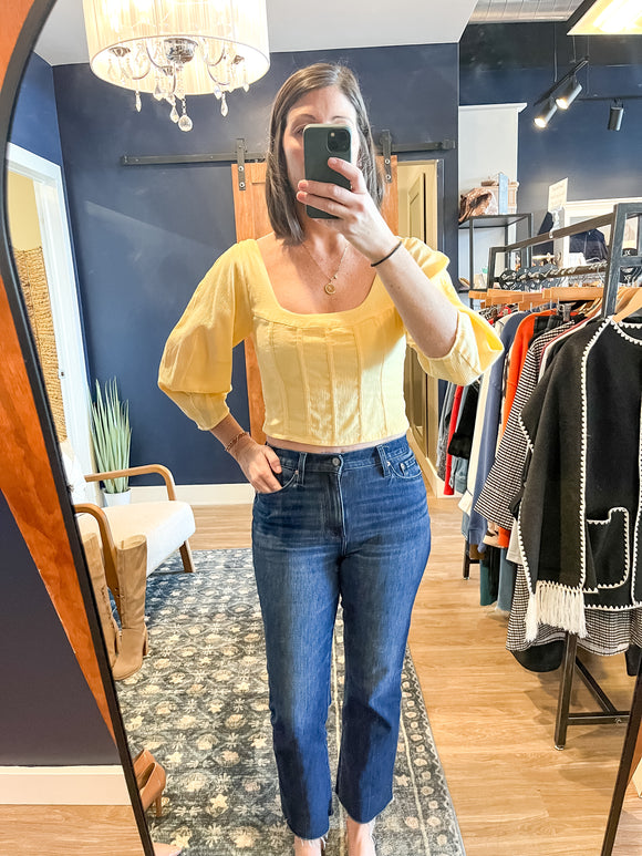 Yellow Piped Top