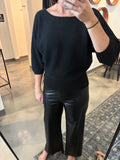 Black Low Back Dolman Sweater