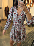 Red Berry Mini Wrap Dress