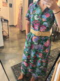 Green Floral Collared Dress