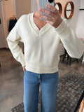 Ivory Perfect V Neck Sweater