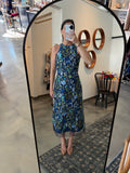Navy Floral Mesh Dress
