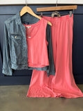 Pink Sunbleached V Neck