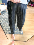 Black Vintage Stripe Ankle Pant