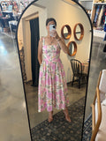 Pink Floral Midi Dress