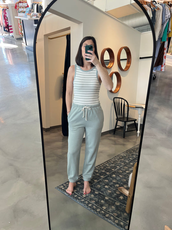 Sage Striped Tank