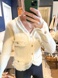Ivory Fringe Sweater Jacket