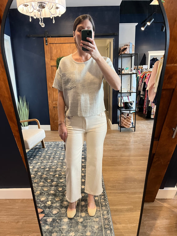 Grey Double Weave S/L Shirt