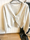Grey Twist Back Sweater