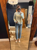 Ice Blue/Yellow Striped Easy Sweater