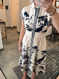 Ivory/Navy Shirt Dress
