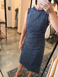 Navy Tweed Midi Dress