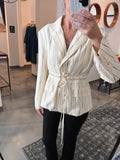 Ivory Black Pinstripe Jacket