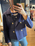 Navy Preppey Sweatshirt Blazer