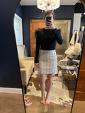 White/Black Plaid Skirt