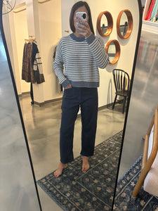 Navy Twill Barrel Pant