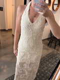 Cream Lace Halter Dress