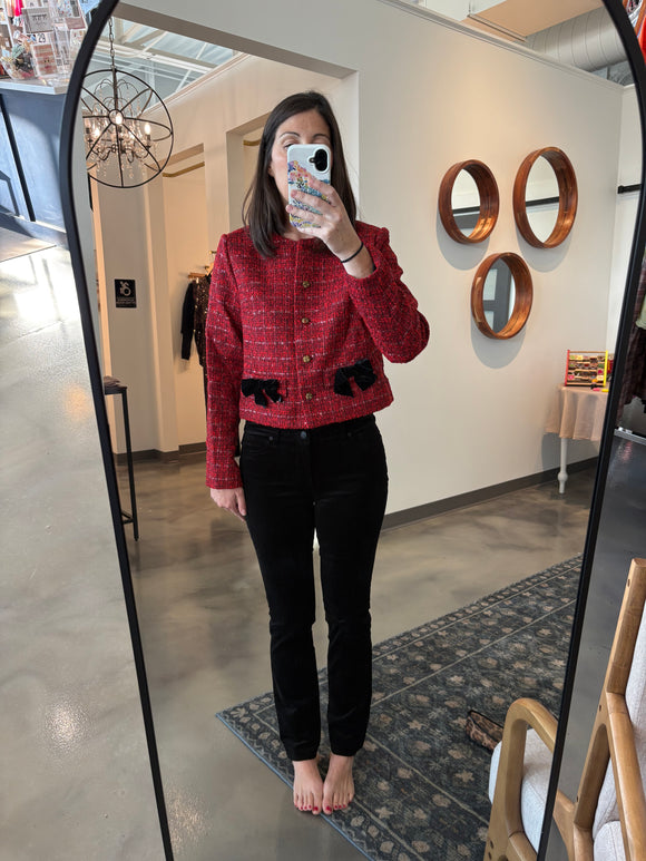 Red Tweed Jacket w/ Bows