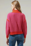 Pink & Orange 1/4 Zip Sweater