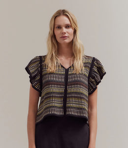Multi Flutter Sleeve Sweater Top