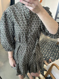 Army Print L/S Mini Dress