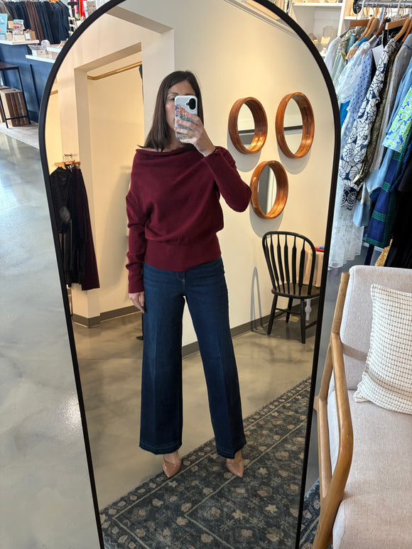 Midnight Denim Released Hem Wide Leg