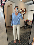 Light Blue Cashmere V Neck Sweater