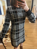 Black Plaid Sweater Dress