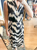 Ikat Print Belted Dress