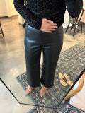 Black Faux Leather Crop Pant