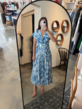 Blue Pleated Shirt Dress