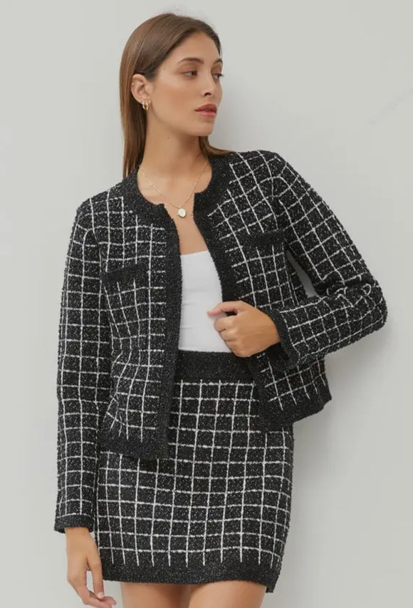 Black/White Plaid Jacket