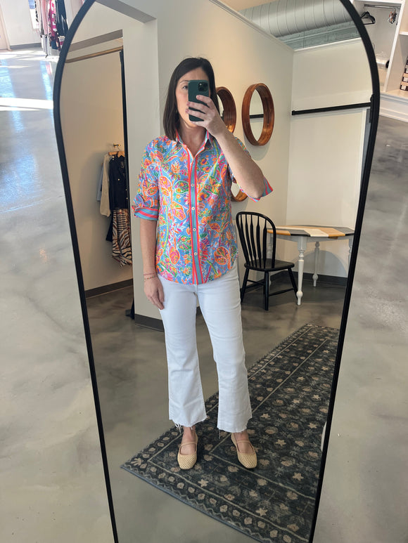 Periwinkle Print Button Down