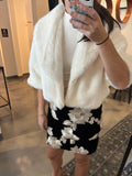Black Stretch velvet Embellised Skirt