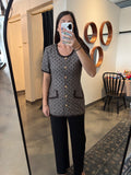 Mocha Dot Button Down Dress/Top