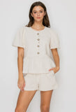 Ivory Linen Peplum Jacket