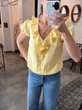 Yellow Bubble Hem Top