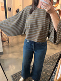Olive Stripe Dolman Top