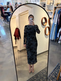 Black Blue Floral Dress