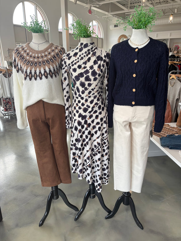 Navy Button Front Cardi