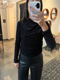 Black Leopard Burnout Top