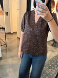 Suede Animal Print Top