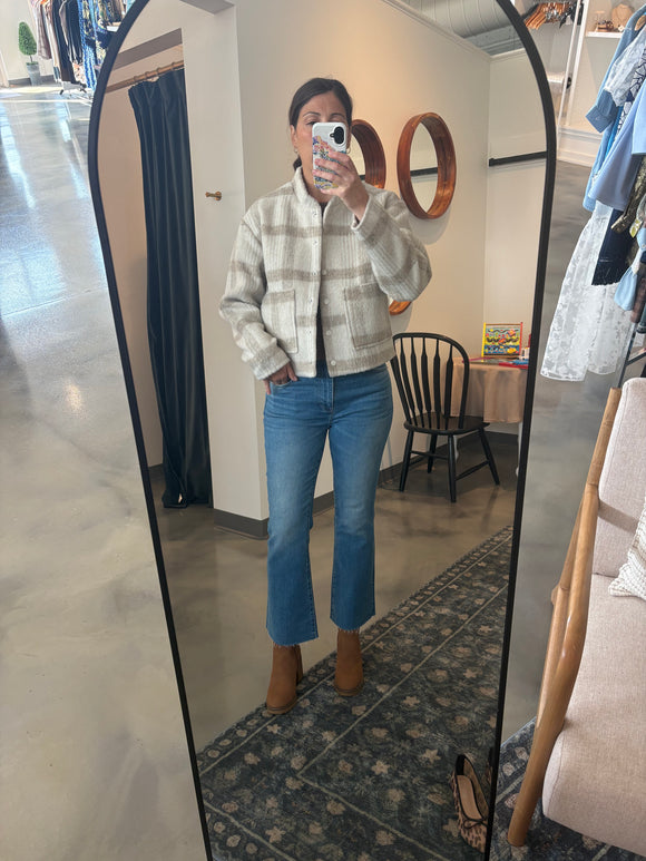 Ivory/Tan Plaid Jacket