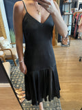 Black Slip Dress w/ Flared Hem