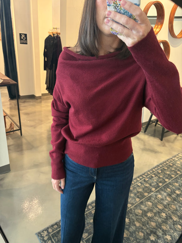 PLum Cowl Neck Top