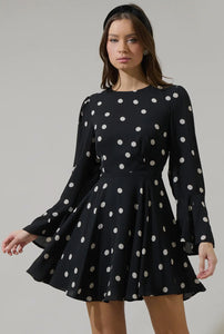 Black Polka Dot Mini Dress
