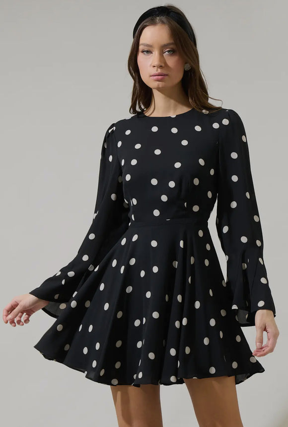 Black Polka Dot Mini Dress