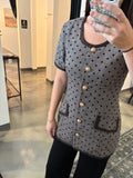 Mocha Dot Button Down Dress/Top
