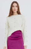 Ivory Rhinestone Embellished Sweater