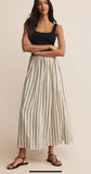 Black Stripe Side Slit Skirt
